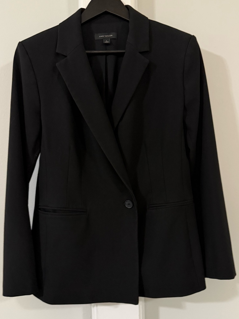 Ann Taylor The Fitted Double Breasted Blazer In Bi-stretch, 8